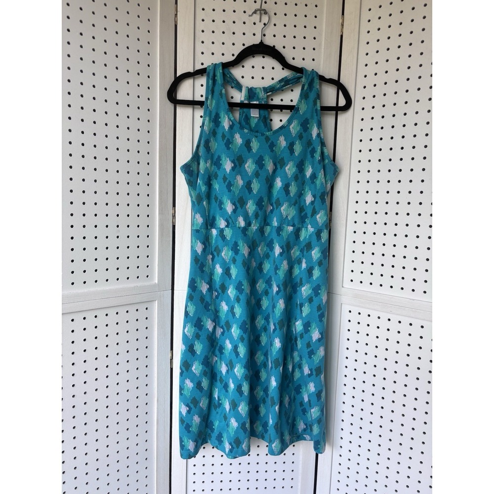 Aventura Women's Lg Green Cleo Printed Scoop Neck Knee Length Tank Dress w/Bra